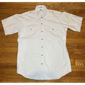 Woolrich Men's 100% cotton Short Sleeve Size Lg Classic Work‎ Button-up Shirt